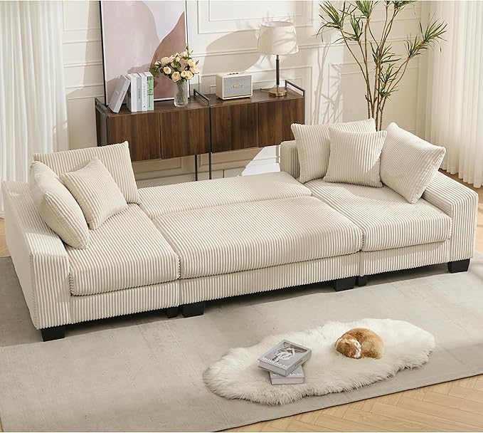 Symmetrical U Shaped Sectional Sofa Convertible Pull Out Sleeper Sofabed - Image 4