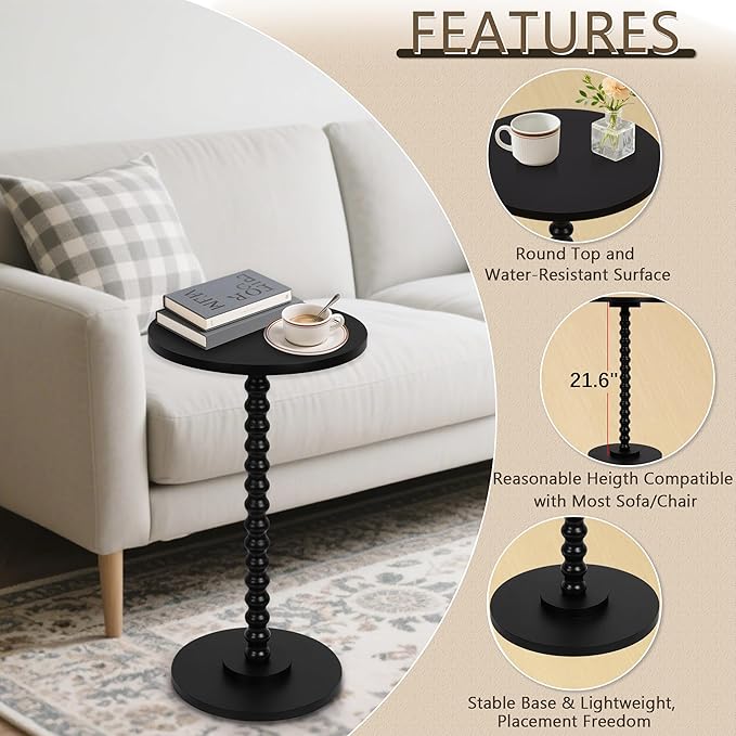Round Side Table, Small End Table - Image 6