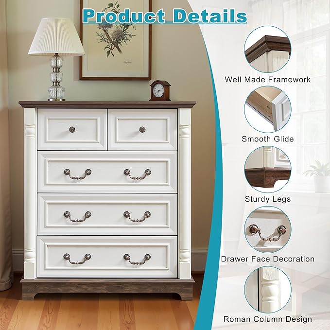 31.5" Farmhouse Sideboard Buffet Cabinet - Image 4