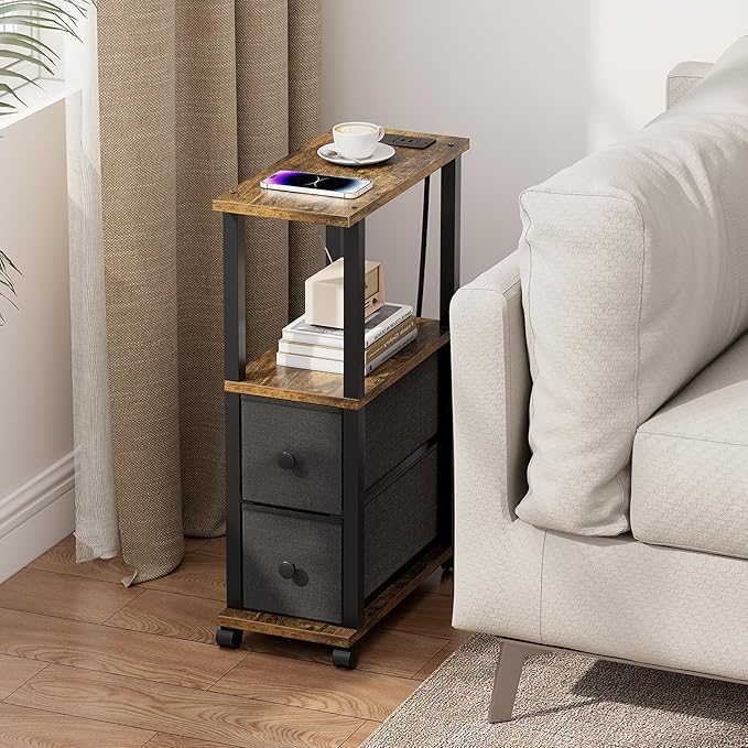 TUTOTAK Small Narrow End Tables, Side Tables - Image 2