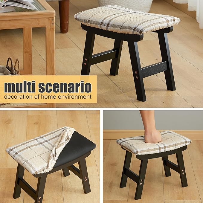 Foot Stool Ottoman Foot Rest Under Desk, Small Stool - Image 7