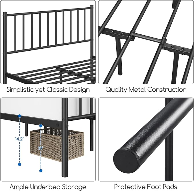 Yaheetech 14 Inch Full Size Bed Frame Metal Platform Bed - Image 4