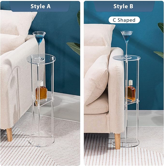 HMYHUM Acrylic Drink Table for Small Spaces, Martini Table for Living Room - Image 7