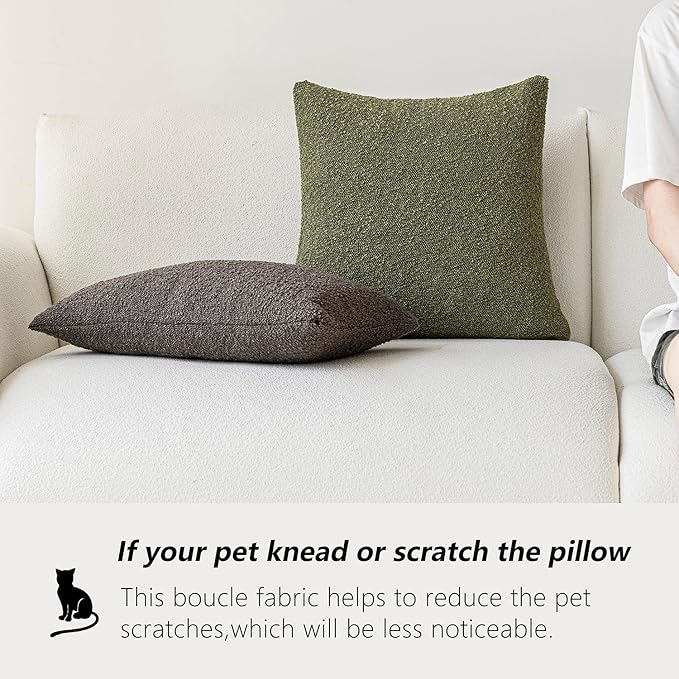 Foindtower Pack of 2 Modern Textured Boucle Throw Pillow Covers Accent Solid - Image 4