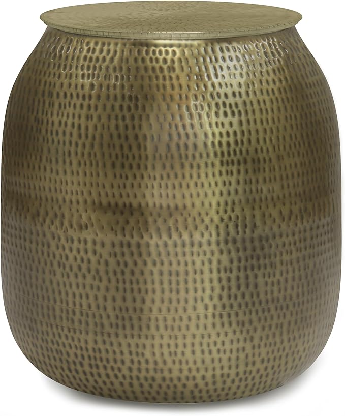 SIMPLIHOME Griffen Contemporary 19 inch Wide Metal Storage Accent Side Table in by SimpliHome