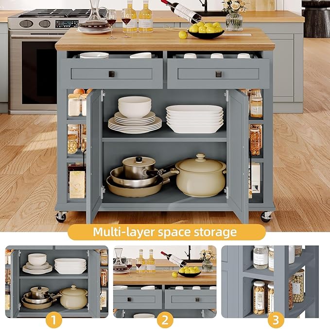 DWVO Rolling Kitchen Island - Image 4
