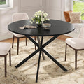 Unovivy 47" Round Dining Table for 4-6, Space Saving Circle Kitchen Dinner Table by Unovivy