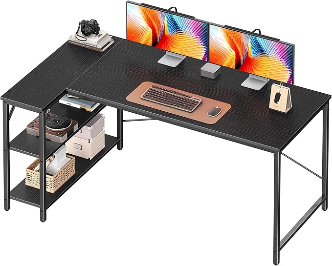 Huuger L Shaped Desk, 55 Inches Computer Desk by Huuger