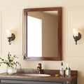 VocalStar Rustic Wood Framed Mirror 22 x 30 Inch, Natural Dark Brown Wooden by VOCALSTAR