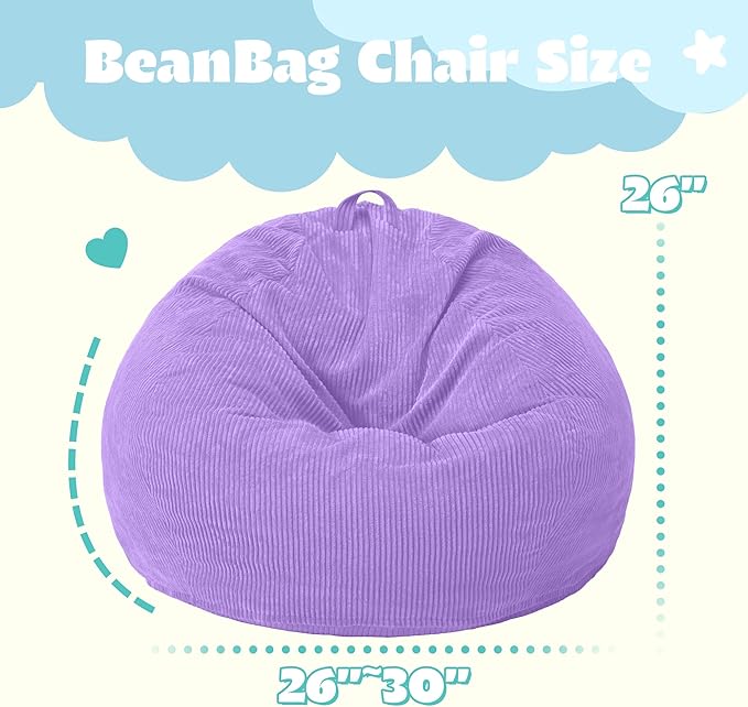 HABUTWAY 2 FT Bean Bag Chair, Giant Bean Bag Chairs, Big Bean Bags - Image 2