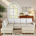 L Shaped Sectional Couch with Otttoman, Apartments, Light Grey by FONTOI