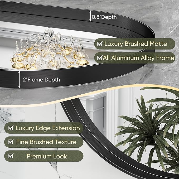 Suidia 24" x 36" Bathroom Mirror, Bathroom Vanity Mirror Metal Framed, - Image 5