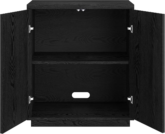 Henn&Hart 28" Wide Rectangular Accent Cabinet in Black Grain, - Image 5