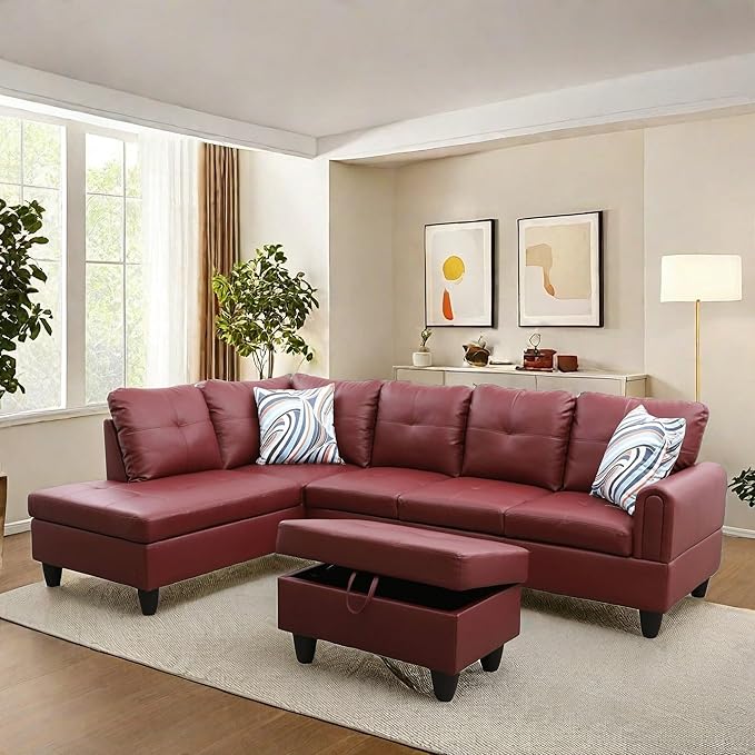 NAYSAYE Sectional Couch with Ottoman Storage, L Shaped Couch Sofa Furniture Sets - Image 3