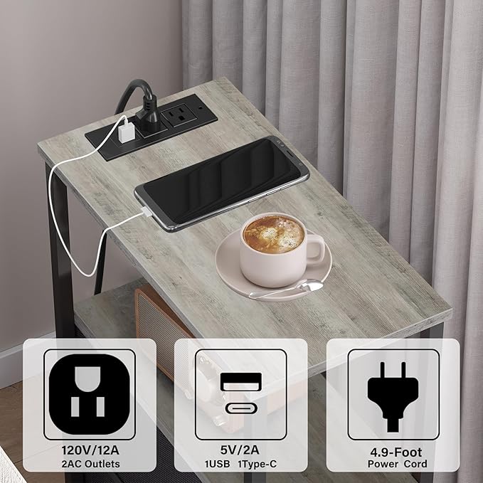 TUTOTAK Small Narrow LED End Table - Image 6