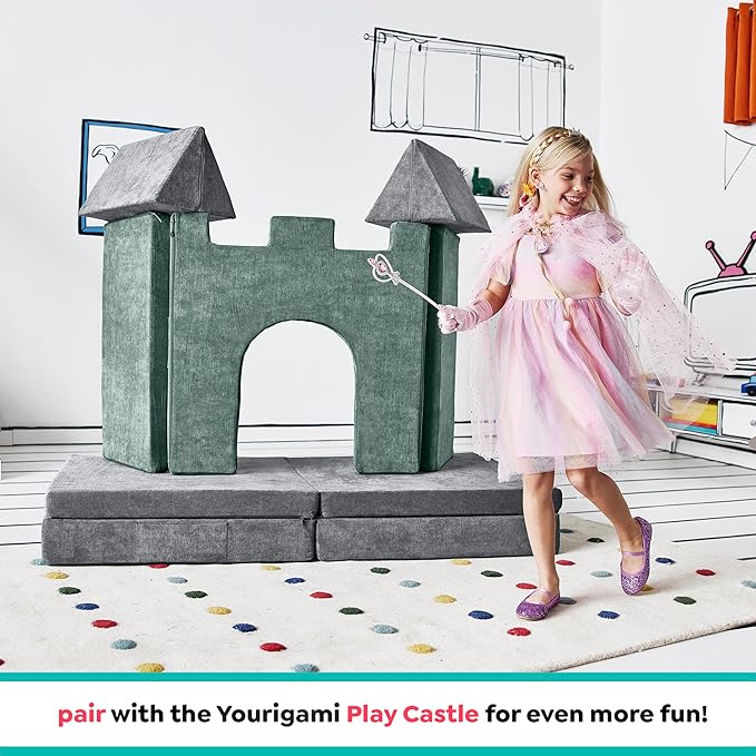 Yourigami Kids and Toddler Play Couch, Convertible Folding Sofa, Durable Foam - Image 9