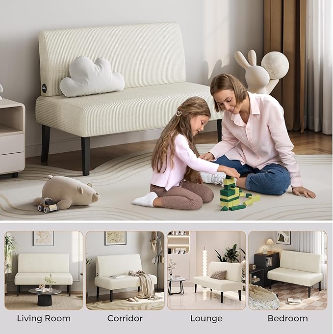 Yaheetech Small Mini Sofa Couch Armless Loveseat Futon - Image 7
