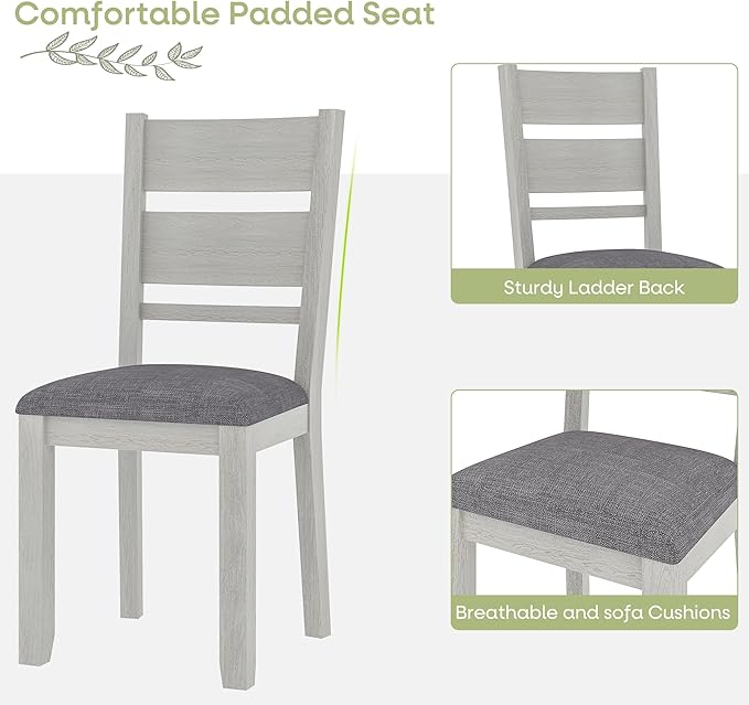 Dining Chairs Set of 6, Solid Wood Farmhouse Chairs - Image 5