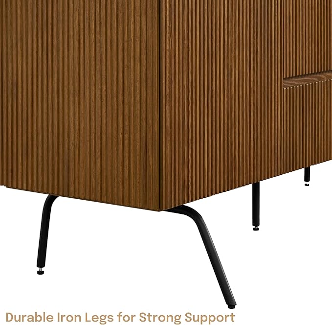 NTC Veil Sideboard with 2 Doors and 3 Drawers, Buffet Cabinet with Vertical - Image 3