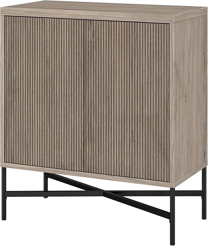 Henn&Hart 28" Wide Rectangular Accent Cabinet in Antiqued Gray Oak, - Image 5