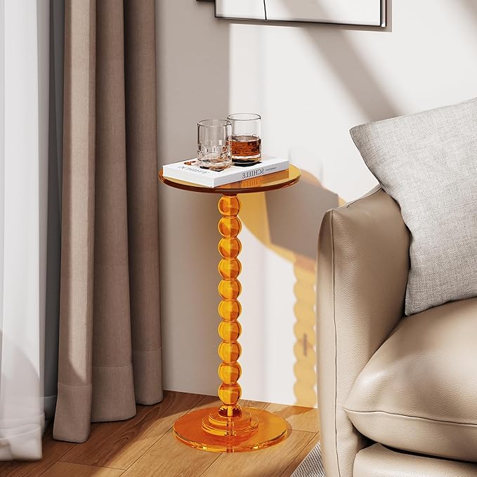 Acrylic Side Table, End Table Round Top - Image 7