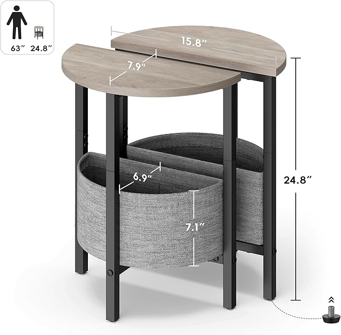 Vagusicc Small Round Side Table End Table - Image 3