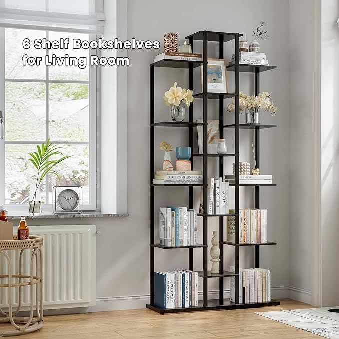 Bookshelf，Small Bookcase for Small Space，6-Tier Bookshelf for Living Room - Image 5