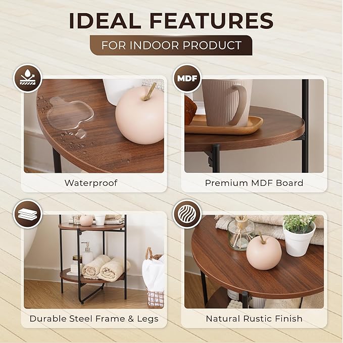 Mijas 2-Tier Side Table, Round End Table, A Stylish and Functional Addition - Image 7