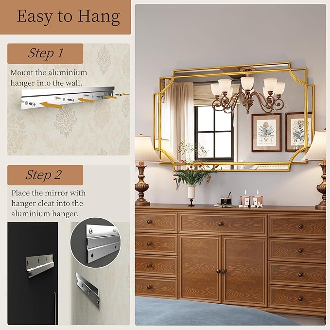 Kelly Miller Large Gold Mirror for Wall - Image 8