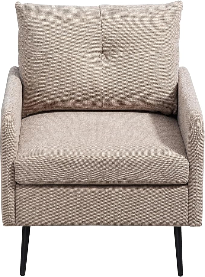 Ball & Cast Accent Chair with Metal Black Legs, Comfy Chenille Club Fabric - Image 7