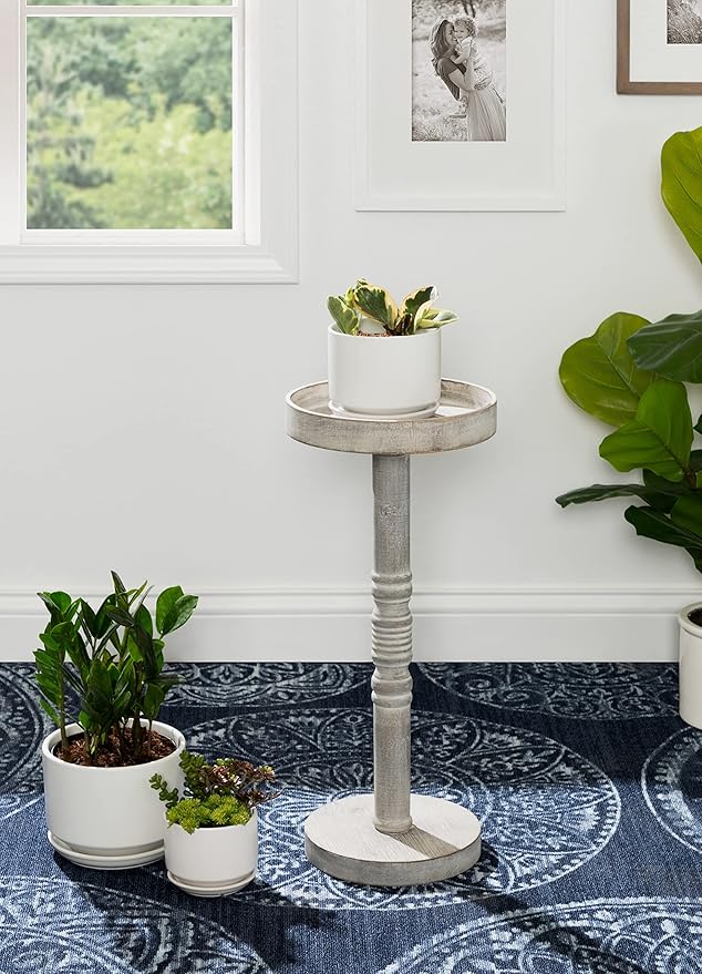 Kate and Laurel Bellport Farmhouse Drink Table, Decorative Coastal Cocktail - Image 2