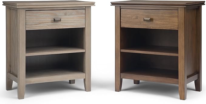 SIMPLIHOME Artisan SOLID WOOD 24 inch Wide Transitional Bedside Nightstand - Image 14