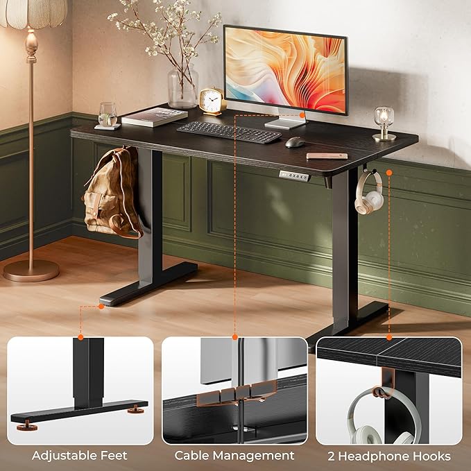 Huuger 48 x 28 Large Electric Standing Desk, Height Adjustable Desk, 27.6" Deep - Image 7