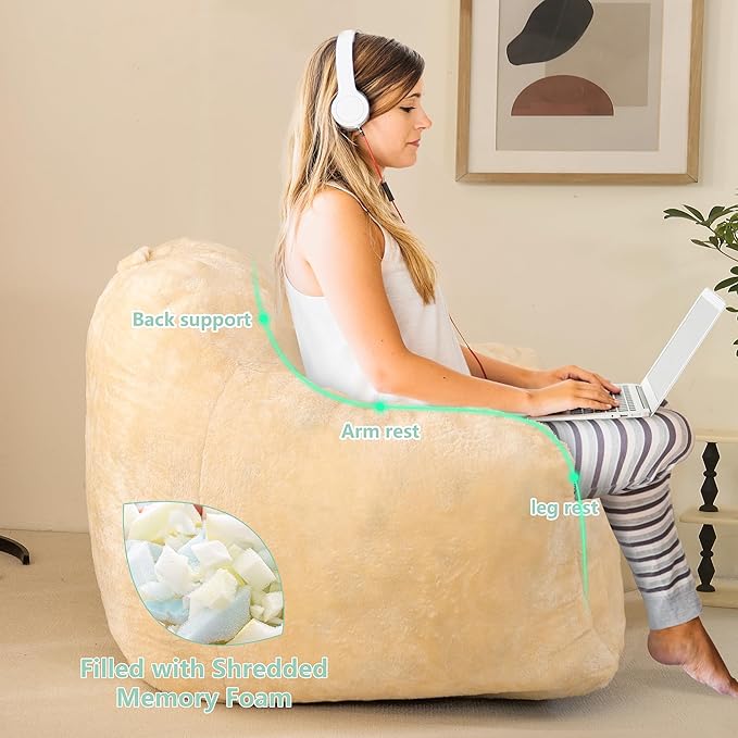 Bean Bag Sofa Chair for Adults, Beanbag Couch for Reading, Soft and Durable - Image 3