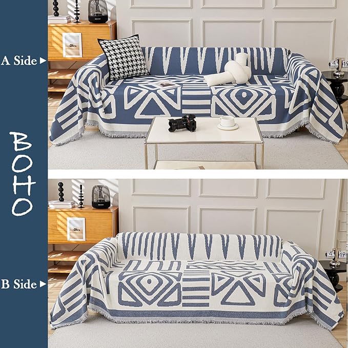 HANDONTIME Boho Couch Covers for Sofa Chenille Sofa Covers Washable Sectional - Image 2