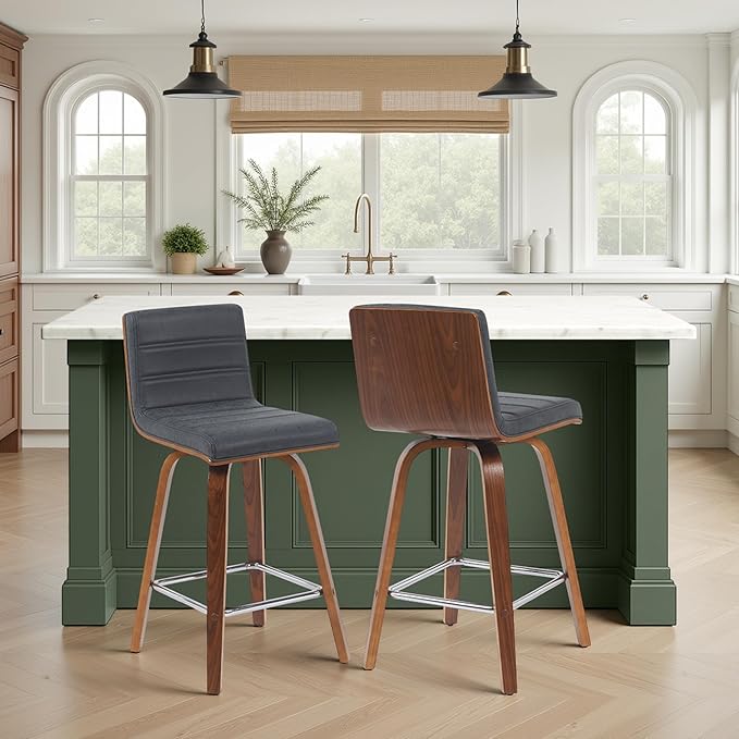 Armen Living Vienna Modern Swivel 26" Counter Height Barstool by ArmenLiving