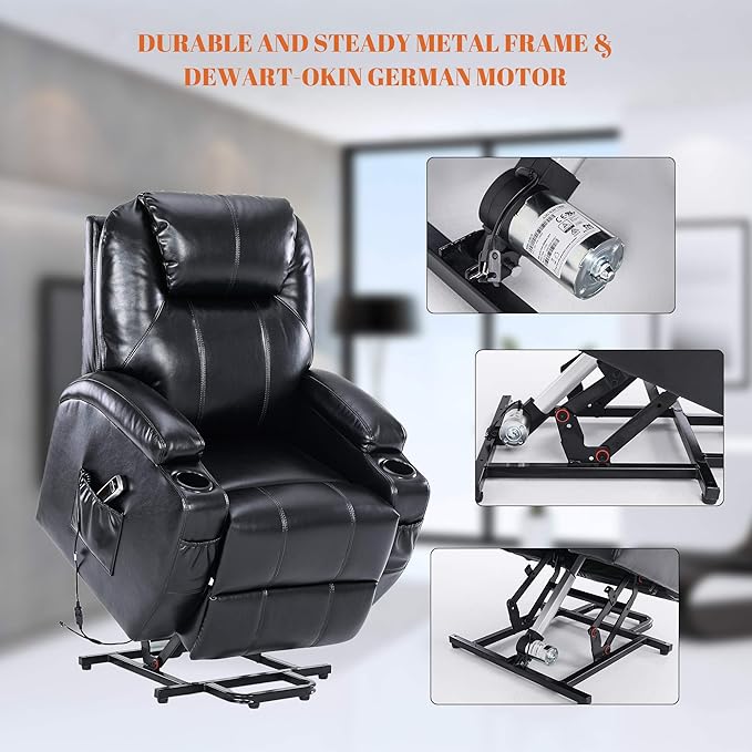 S*MAX Lift Chairs Recliners for Elderly Power Recliner Chairs Full Air Leather - Image 6