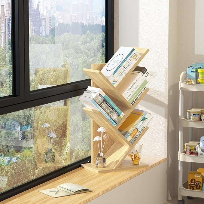 5 Tier Tree Book Shelf, Small Desktop Bookshelf - Image 6