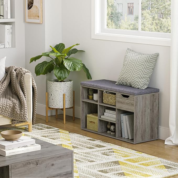 DINZI LVJ Shoe Bench, Entryway Storage Bench - Image 8