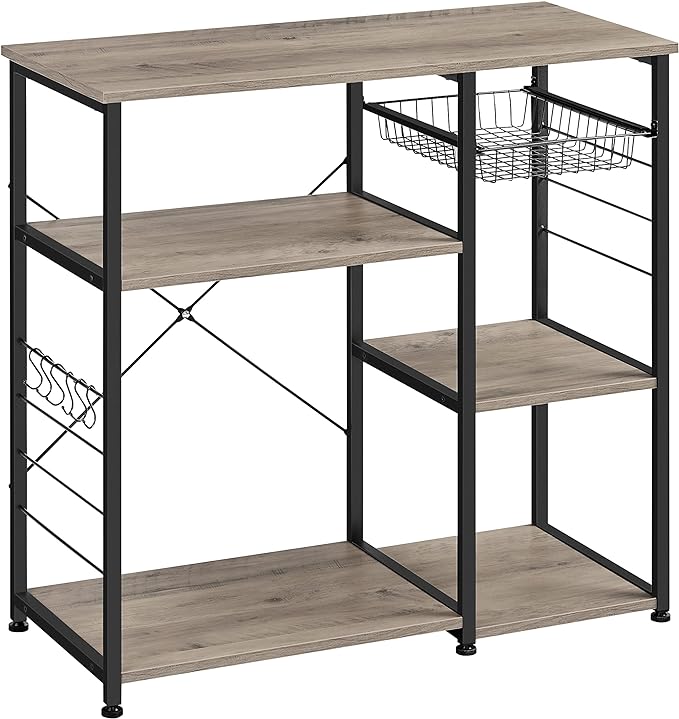 VASAGLE ALINRU Kitchen Baker’s Rack, Coffee Bar, Microwave Oven Stand, by VASAGLEbySONGMICSHOME