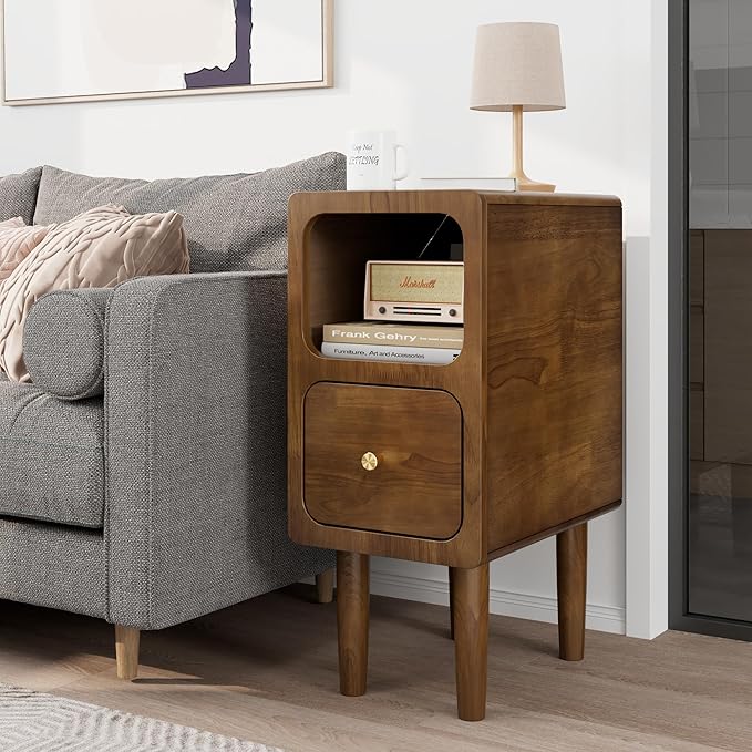 Narrow Nightstand, Solid Wood Night Stand - Image 6