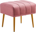 Ball & Cast Upholstered Velvet Ottoman, Footrest 18"W x 15.75"D x 17.5"H Rose by BallCast