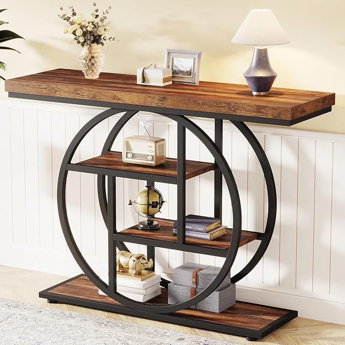 Tribesigns 41.3" Console Table, Industrial 4-Tier Sofa Table Entryway Table - Image 3