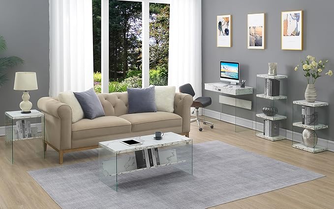 Convenience Concepts SoHo Glass Modern Living Storage Shelf, Contemporary - Image 6