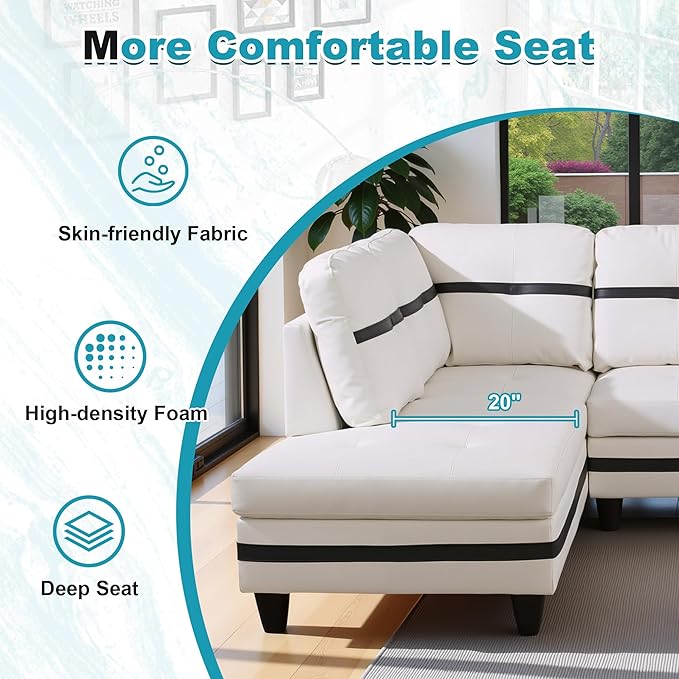 103.5" Oversized Sectional Couch, L Shaped Couch - Image 5
