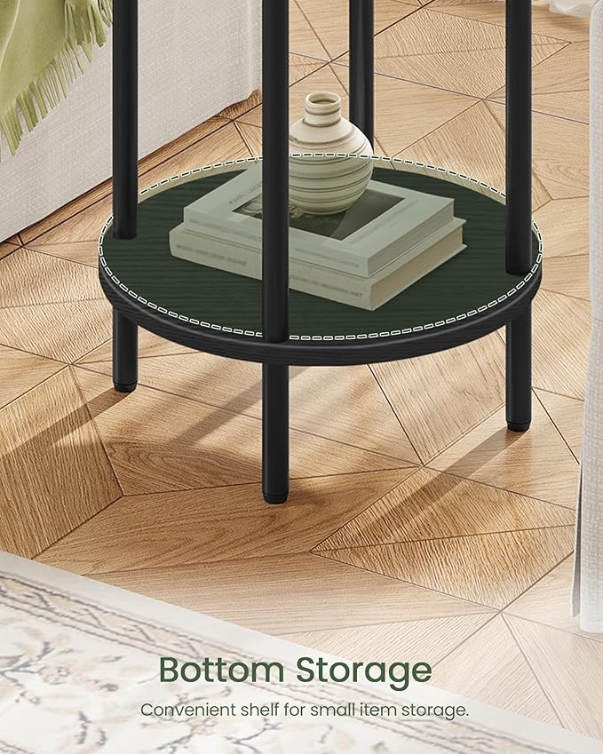 Round Side Table, 2-Tier End Table, Small Side Table - Image 6