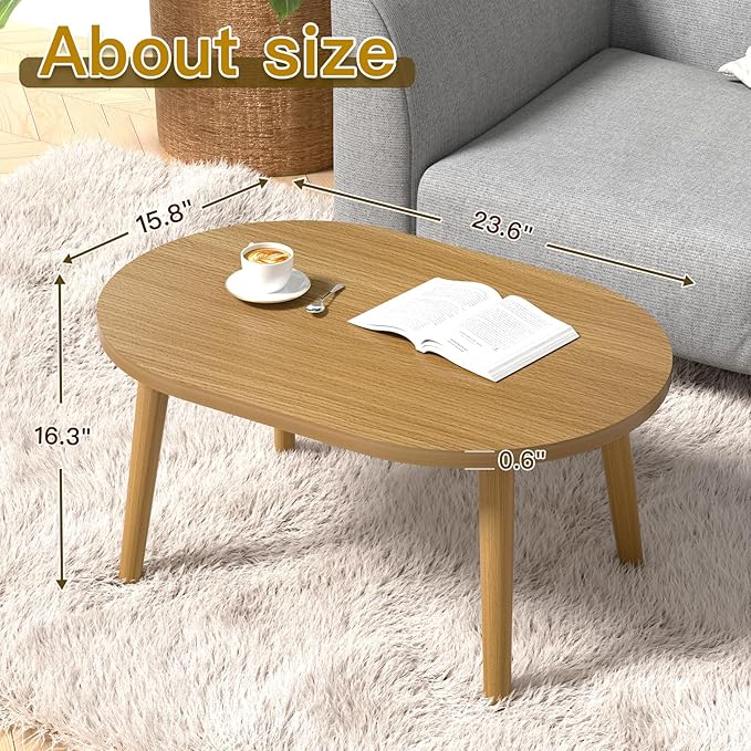 Small Coffee Table for Small Space, Low Table, Floor Table Desk for Sitting on - Image 3