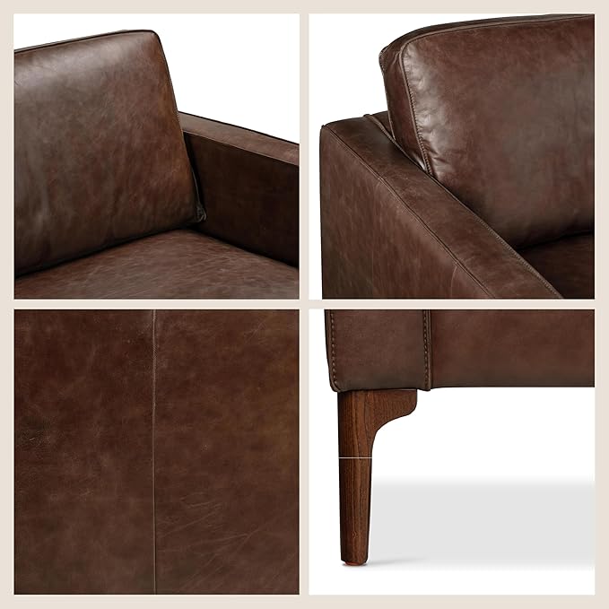 POLY & BARK Mateo Leather Sofa in Chocolate Brown - Image 6