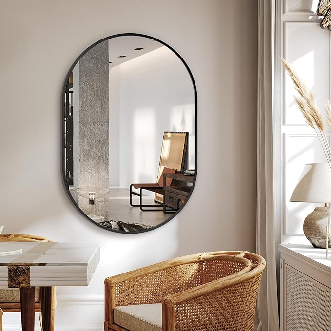 Bathroom Mirror for Wall, Metal Framed Vanity Mirror - Image 4