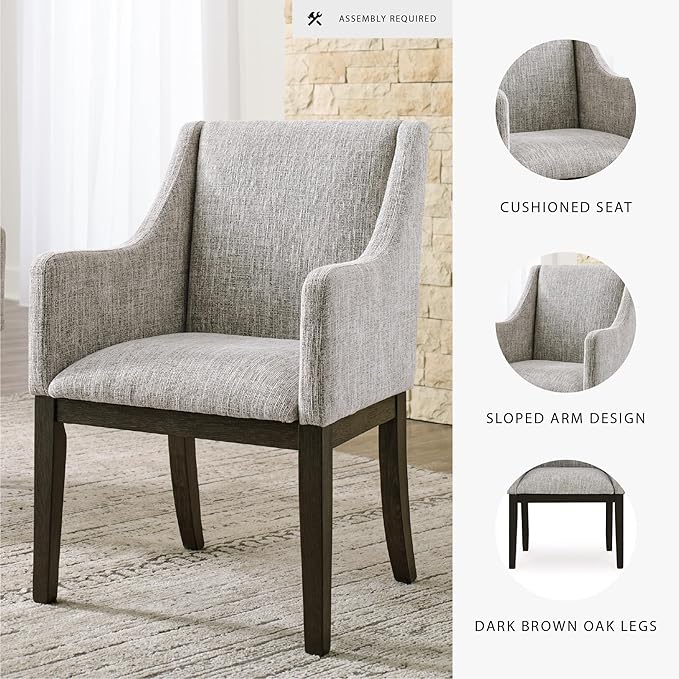 Signature Design by Ashley Burkhaus Traditional Dining Upholstered Arm Chair - Image 4